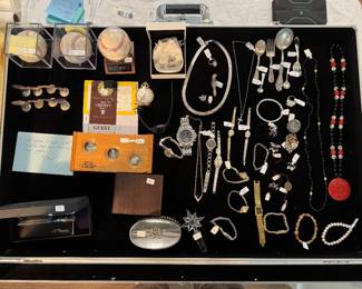 Collection of Gold, Silver & Costume Jewerly, Signed Baseballs & Wristwatches