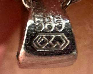 14K Gold Necklace with 14K Gold Cross Pendant