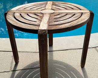Rock Wood Outdoor Teak Side Table (26"D x 20"H)