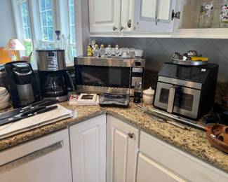 Huge Collection of Small Kitchen Appliances - Air Fryer, Microwave, Kurig, Coffee Machine