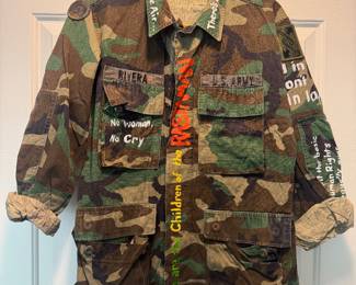 Military Fatigue Home-made Bob Marley Inspired Field Jacket Size S (Front)