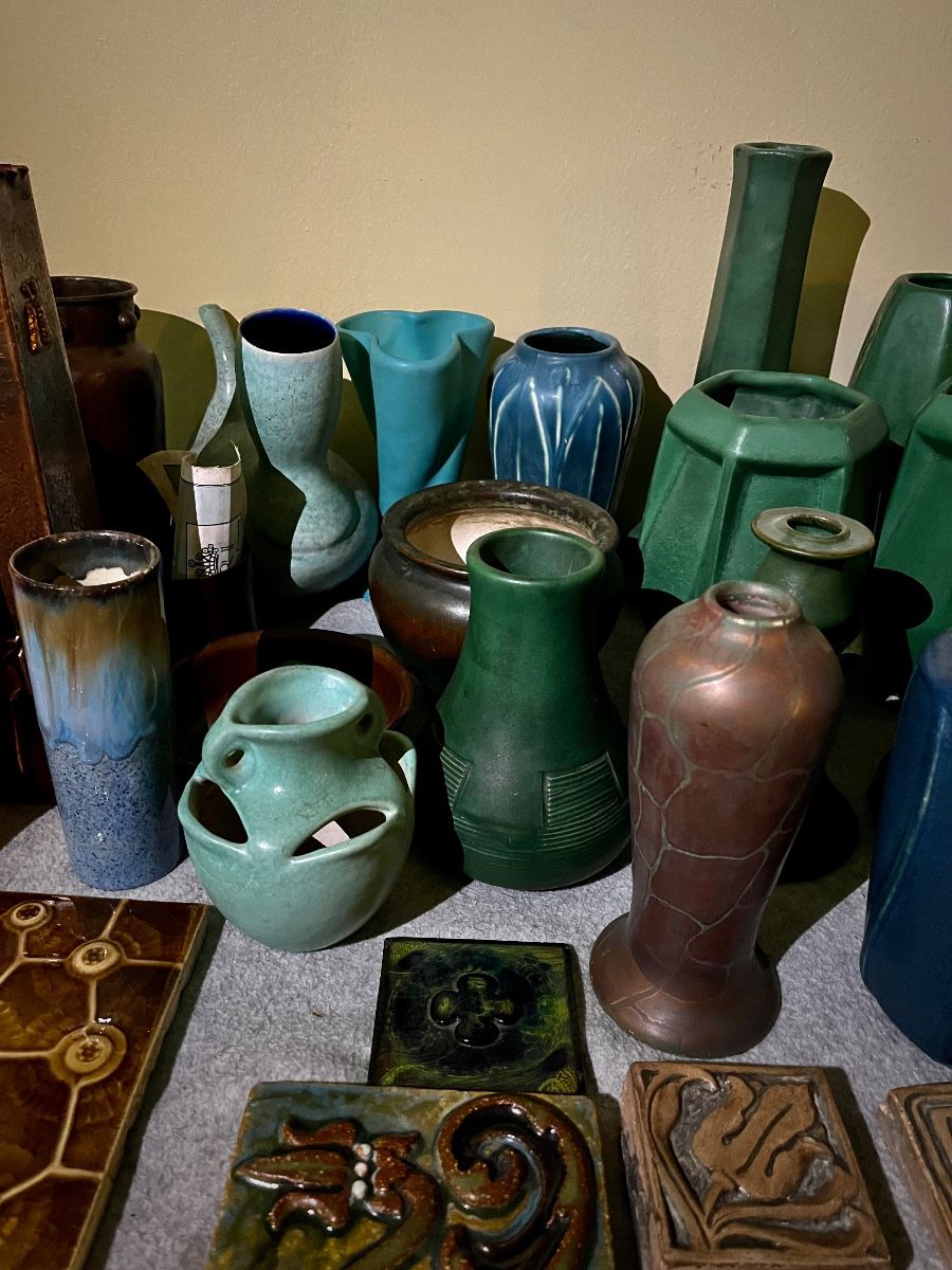 Several Arts & Crafts / Art Deco art pottery vases - Fulper, Weller, Van Briggle, etc. 