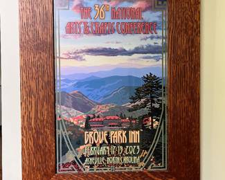 arts & crafts print in oak frame