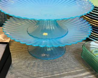 art glass compotes / cake plates