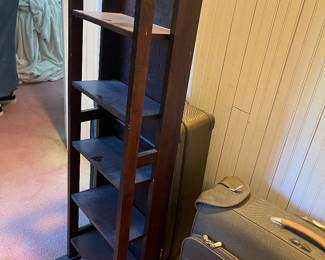 pair of folding wood shelves