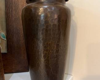 vintage hammered copper vase