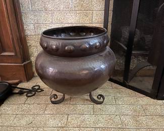 hammered copper planter