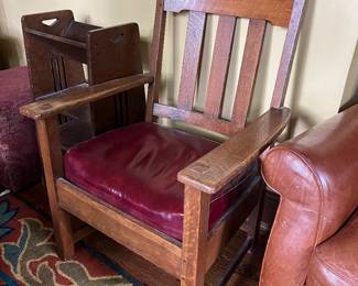 antique oak mission style arm chair