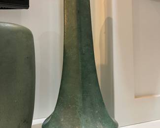 vintage matte green glaze vase