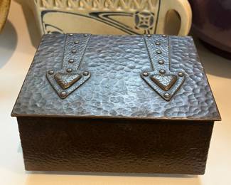 antique hammered copper box