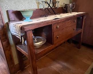 antique Arts & Crafts oak sideboard