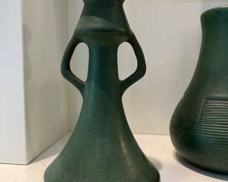 Weller Pottery matte green candlestick c. 1920s
