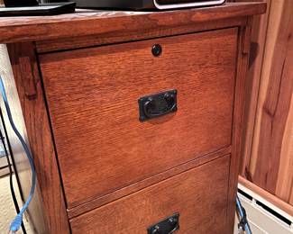 set of 2 Whalen oak filing cabinets
