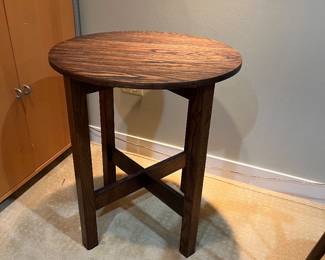 antique round oak side table