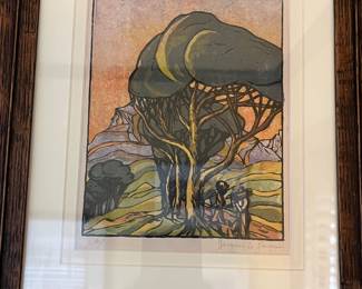 Jacques La Grange art print in oak frame