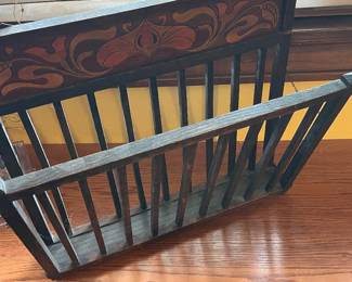 antique wall mount magazine rack