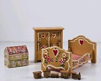056 miniaturefurnituresethandpaintedwoo