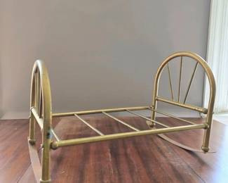 167 vintagebrassdollbedframe19longfit