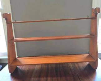 199 35wallmountedwoodenplaterack3shel