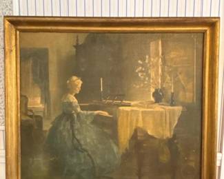 037 34x29framedprintofvictorianwoman