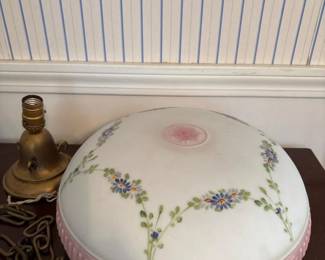 034 vintagehandpaintedglassceilinglight
