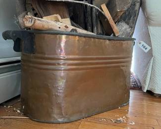 172 antiquecopperfireplacelogholderwith