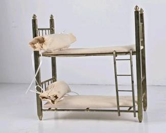 061 metaldollhousebunkbedwithmattresses