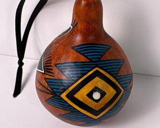 076 handpaintedkokopelligourdornamentby