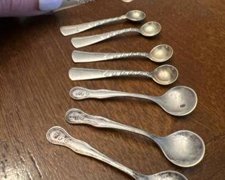 296 vintagesterlingsilversaltspoons