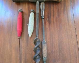 190 antiquehandtoolslotwoodenspinningb