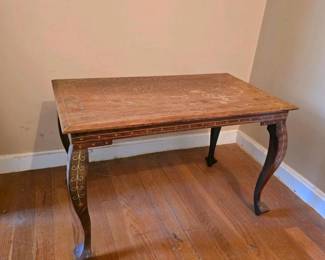 175 inlaidhardwoodaccenttablewithfloral