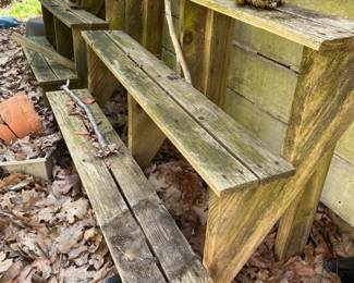 266 pairofwoodentieredplantstands