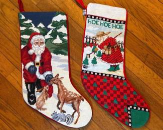 095 pairofneedlepointchristmasstockings