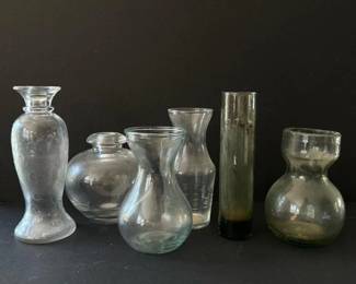 117 assortedclearglassvaseslot10pieces