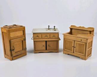 052 vintage112dollhousekitchensetwood