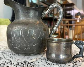 288 antiqueplatedwaterpitcherwithvintag