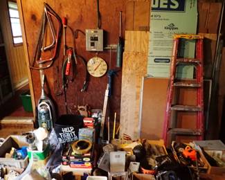 Ladders. Saws. Wood