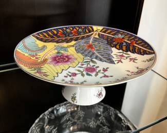 Seymour Mann Tobacco Leaf pattern cake stand