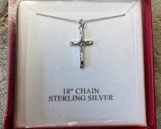 Sterling silver cross necklace