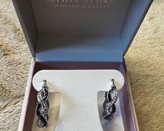Chrystina infinity twist hoop earrings