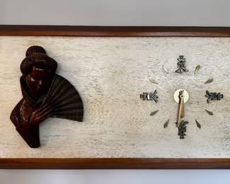 MCM wall clock with oriental design