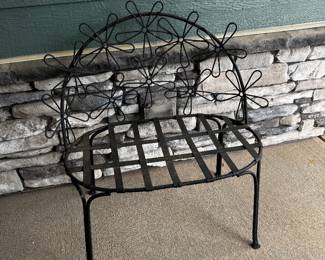 Iron Daisy Patio Bench