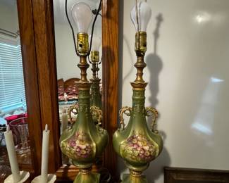 porcelain lamps with floral design