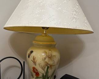 Asian porcelain ginger jar lamps pair of two