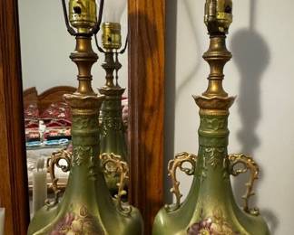 porcelain lamps with floral design
