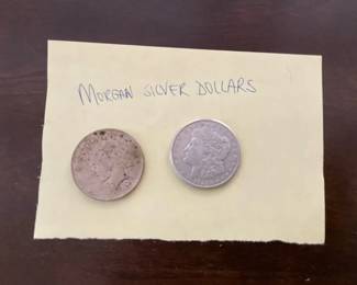 Two Morgan Silver Dollars