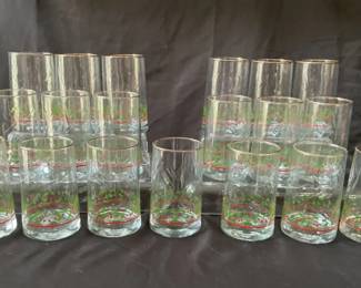 Vintage Arbys Christmas Glasses