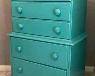 Green Painted Chest Of Drawers