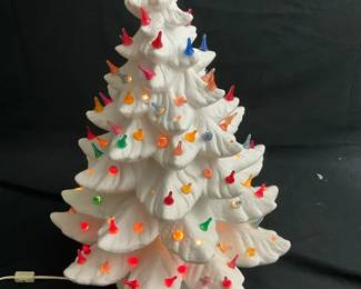 Winter Wonderland Retro Lighted Ceramic Tree