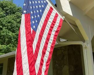 Outdoor Flagpole And Flags